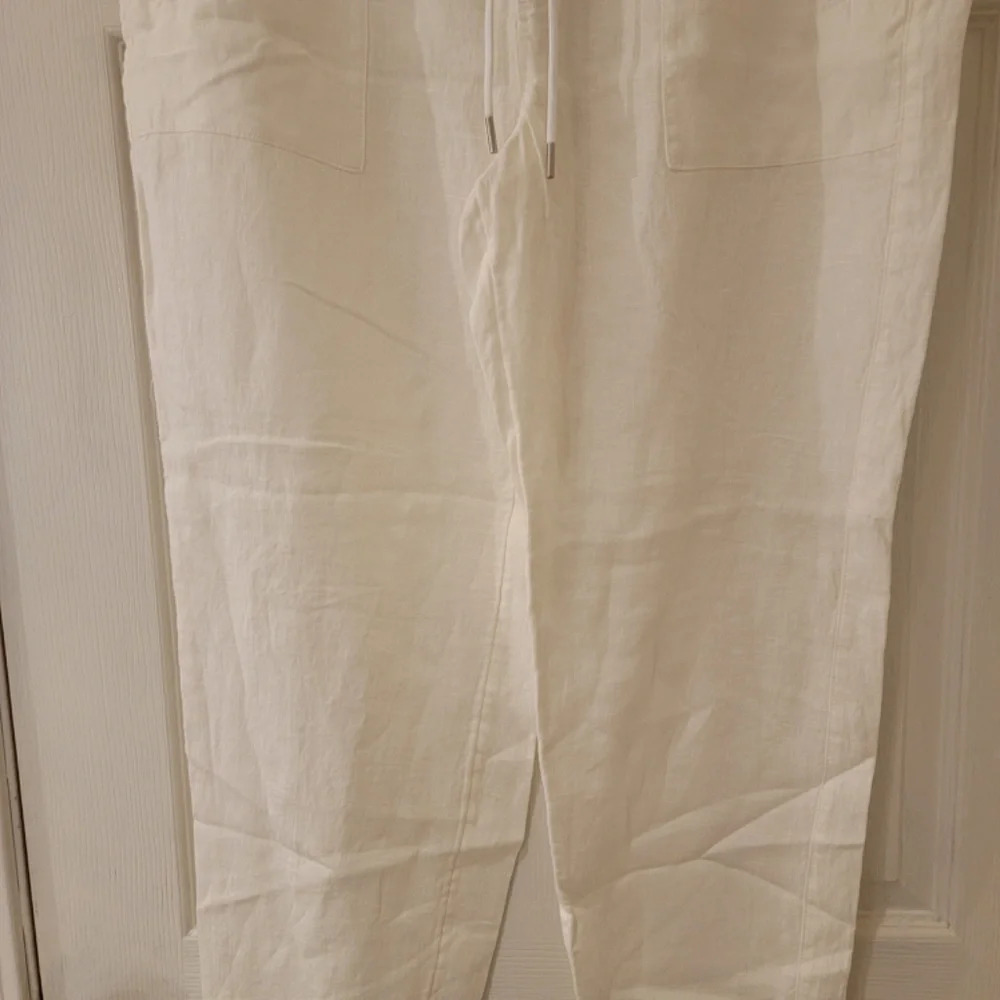 Athleta White Linen Retreat Jogger Pants - Picture 6 of 11